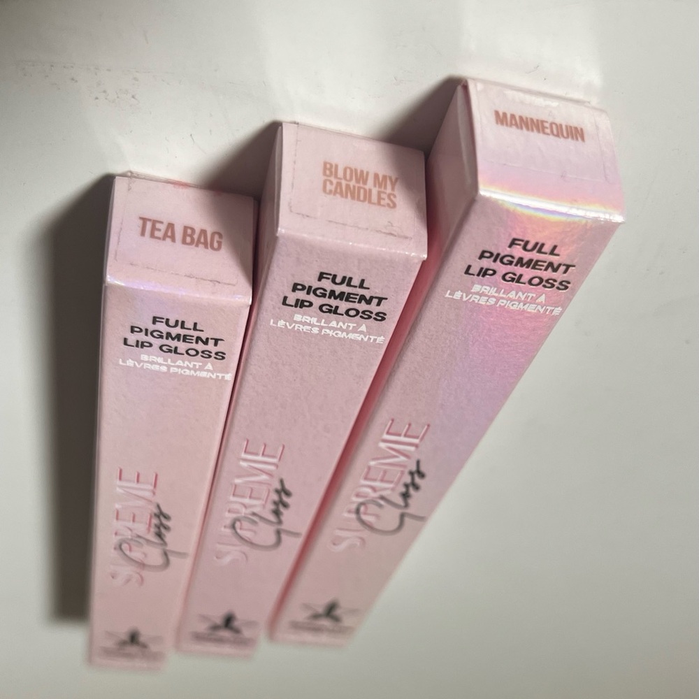 Jeffree Star Supreme Gloss Nude Trio Tea Bag / Blow My Candles / Mannequin NIB
